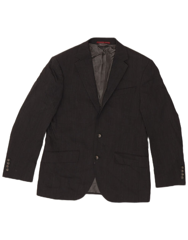 Jaqueta blazer masculina de 2 botões Marks & Spencer Reino Unido 38 lã cinza médio