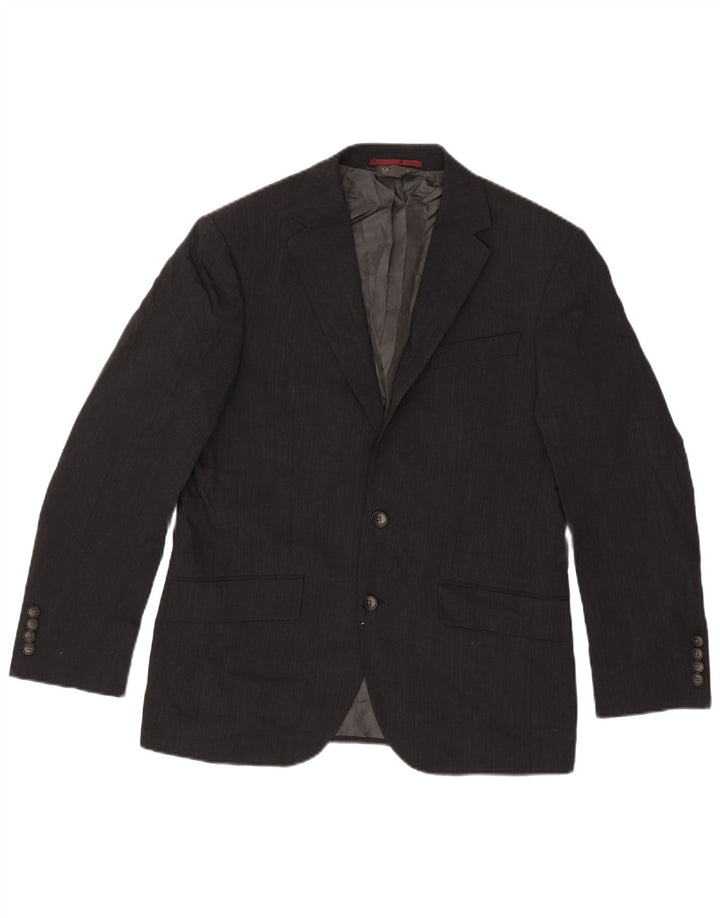 Jaqueta blazer masculina de 2 botões Marks & Spencer Reino Unido 38 lã cinza médio