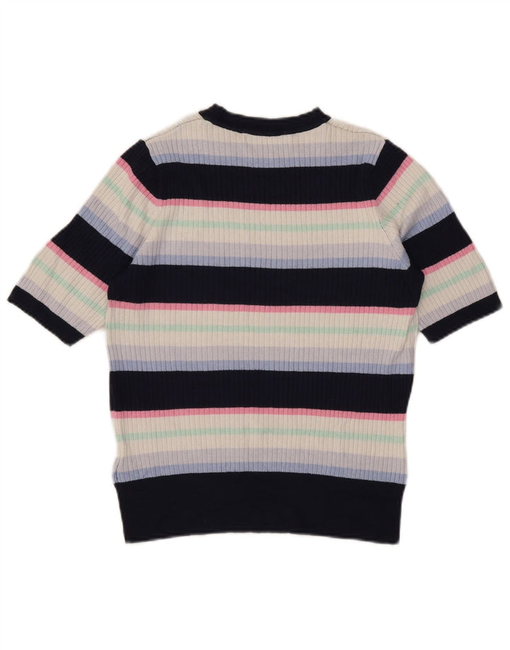 Suéter feminino Marks & Spencer com gola canoa Reino Unido 14 médio azul marinho