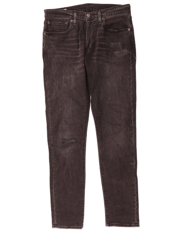 Levi's Masculino 512 Distressed Slim Tapered Jeans W32 L32 Algodão Cinza