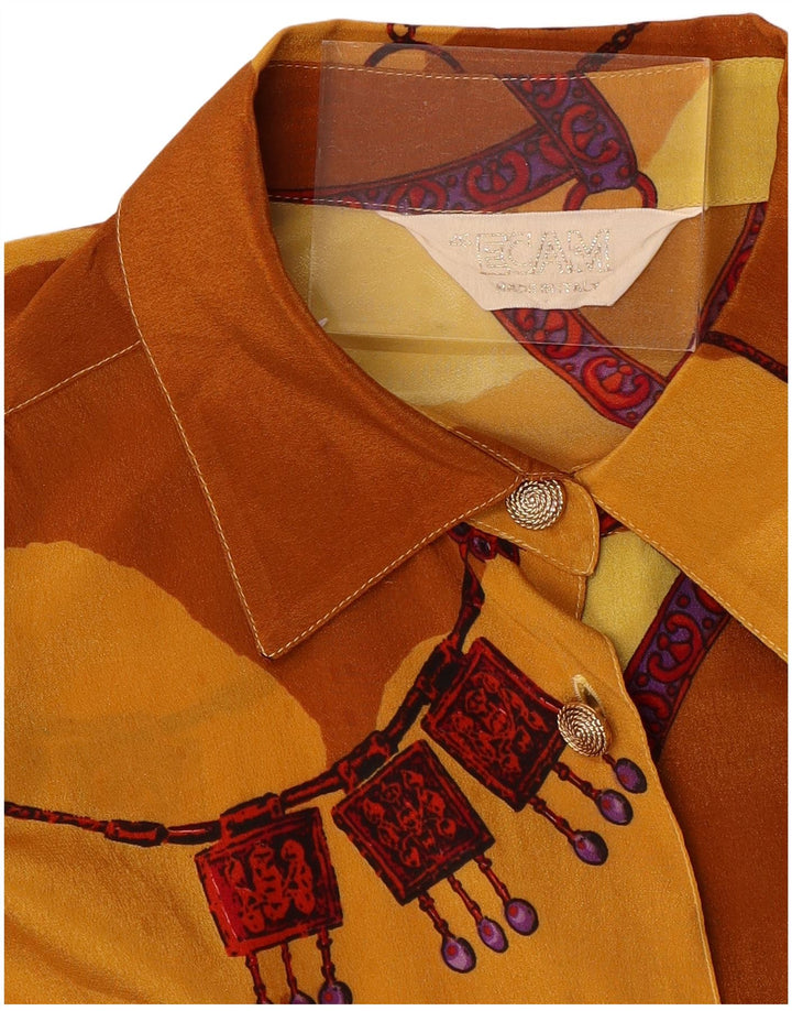 Blusa feminina VINTAGE oversized IT 46 grande bloco colorido amarelo