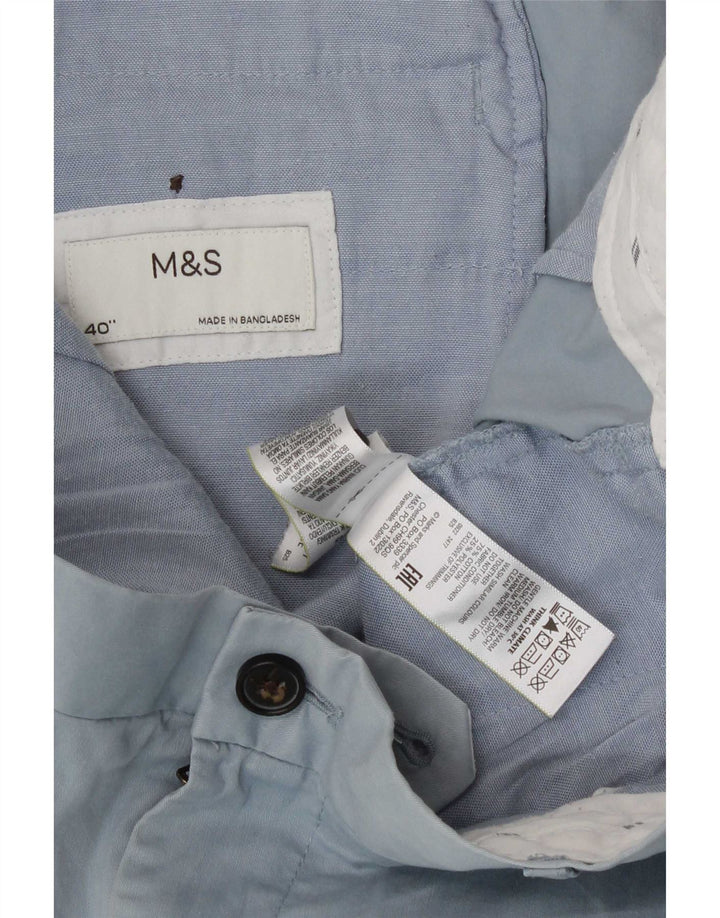 Shorts Chino Masculino Marks & Spencer W40 XL Azul Algodão