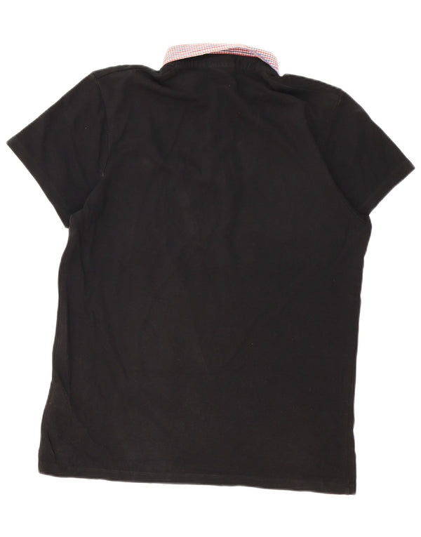 Camisa polo masculina Jack & Jones grande algodão preto