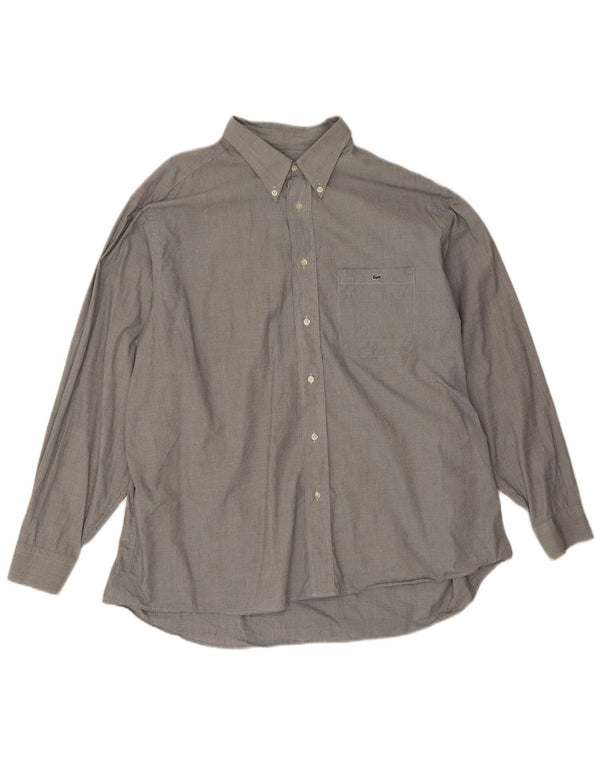 Lacoste Mens Shirt Size 45 XL Grey Cotton
