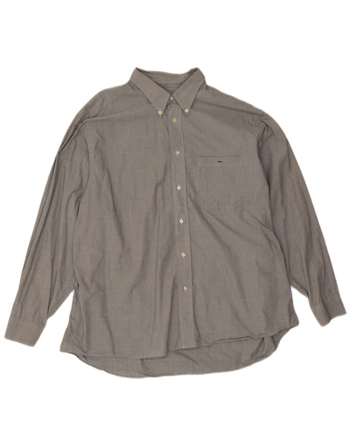 Camisa masculina Lacoste tamanho 45 XL cinza algodão