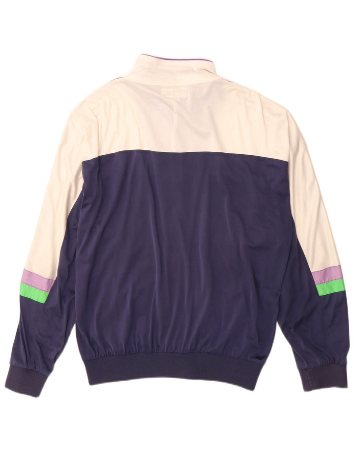 Asics Mens Graphic Tracksuit Top Jaqueta Tamanho 40 Médio Roxo Colorblock