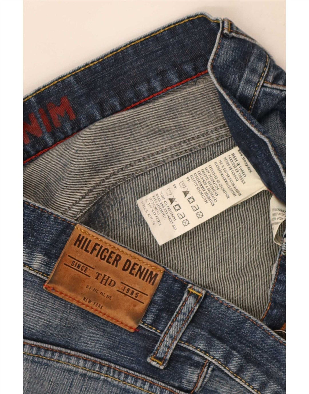 Tommy Hilfiger Masculino Cropped Straight Jeans W34 L26 Azul