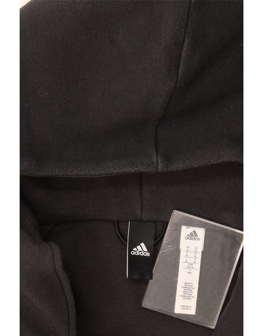 Adidas Mens Zip Hoodie Sweater XL Preto Poliéster