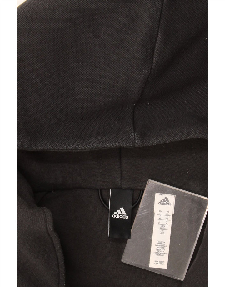 Adidas Mens Zip Hoodie Sweater XL Preto Poliéster