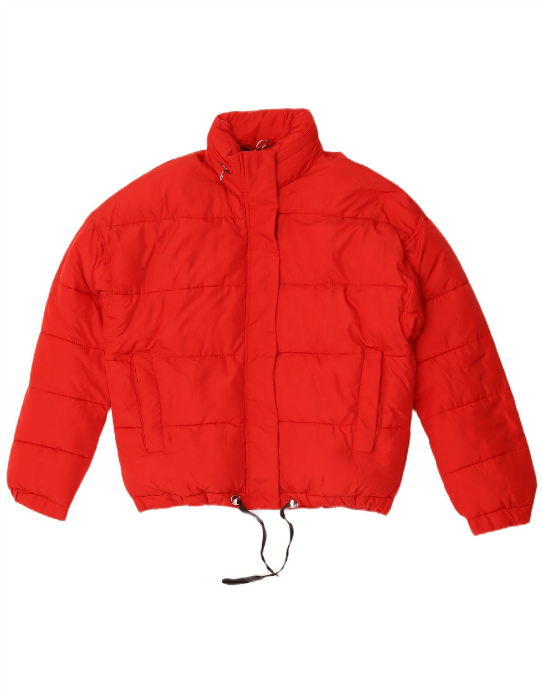 ZARA Jaqueta feminina acolchoada com capuz e grandes dimensões UK 6 XS Viscose vermelha