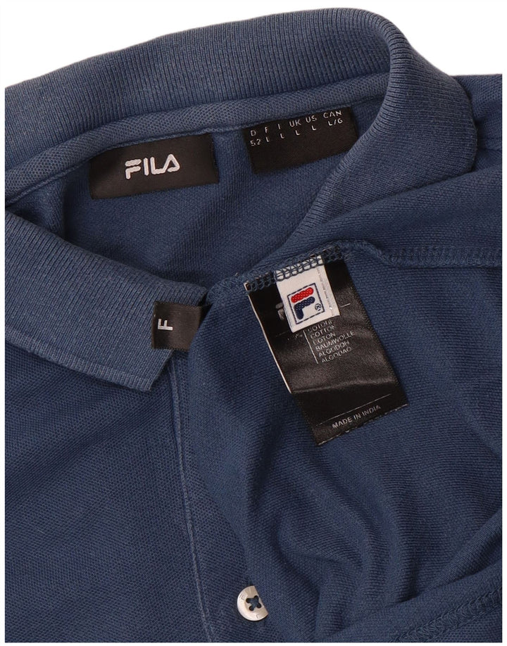 Camisa polo masculina FILA grande algodão azul marinho