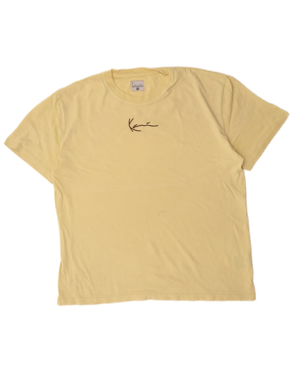 Camiseta gráfica masculina Karl Kani Top médio algodão amarelo