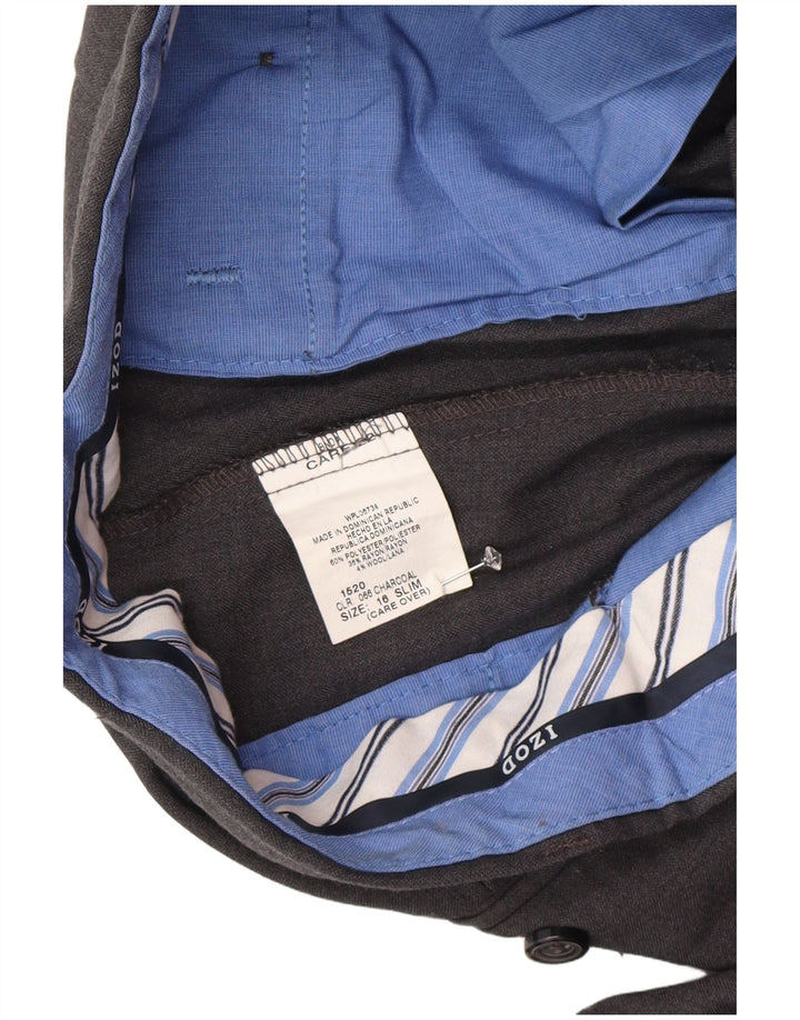 Calça Izod Meninos Slim Suit 15-16 Anos W26 L29 Cinza Poliéster