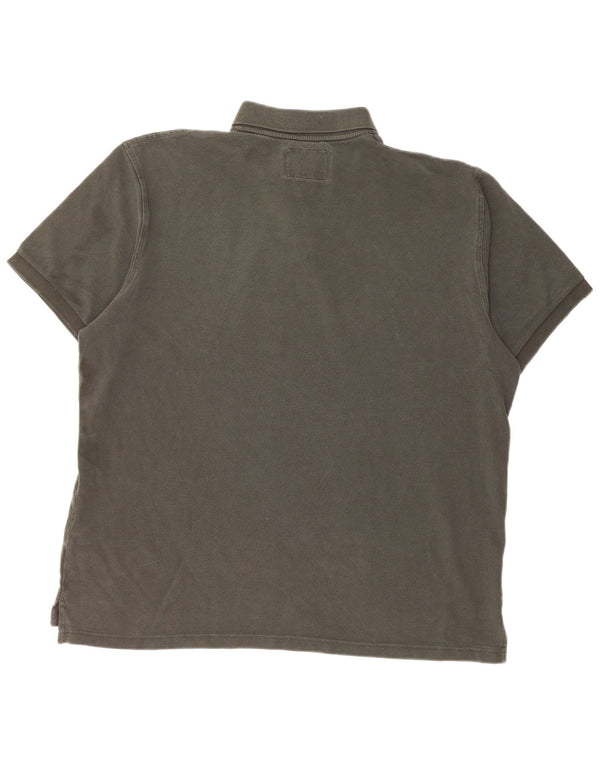 Camisa polo masculina J. Crew XL cinza algodão