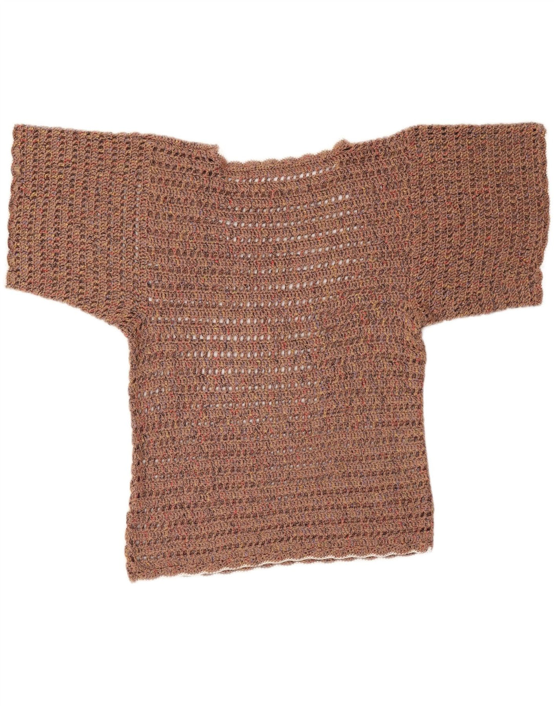 Blusa feminina vintage de crochê top UK 18 XL marrom