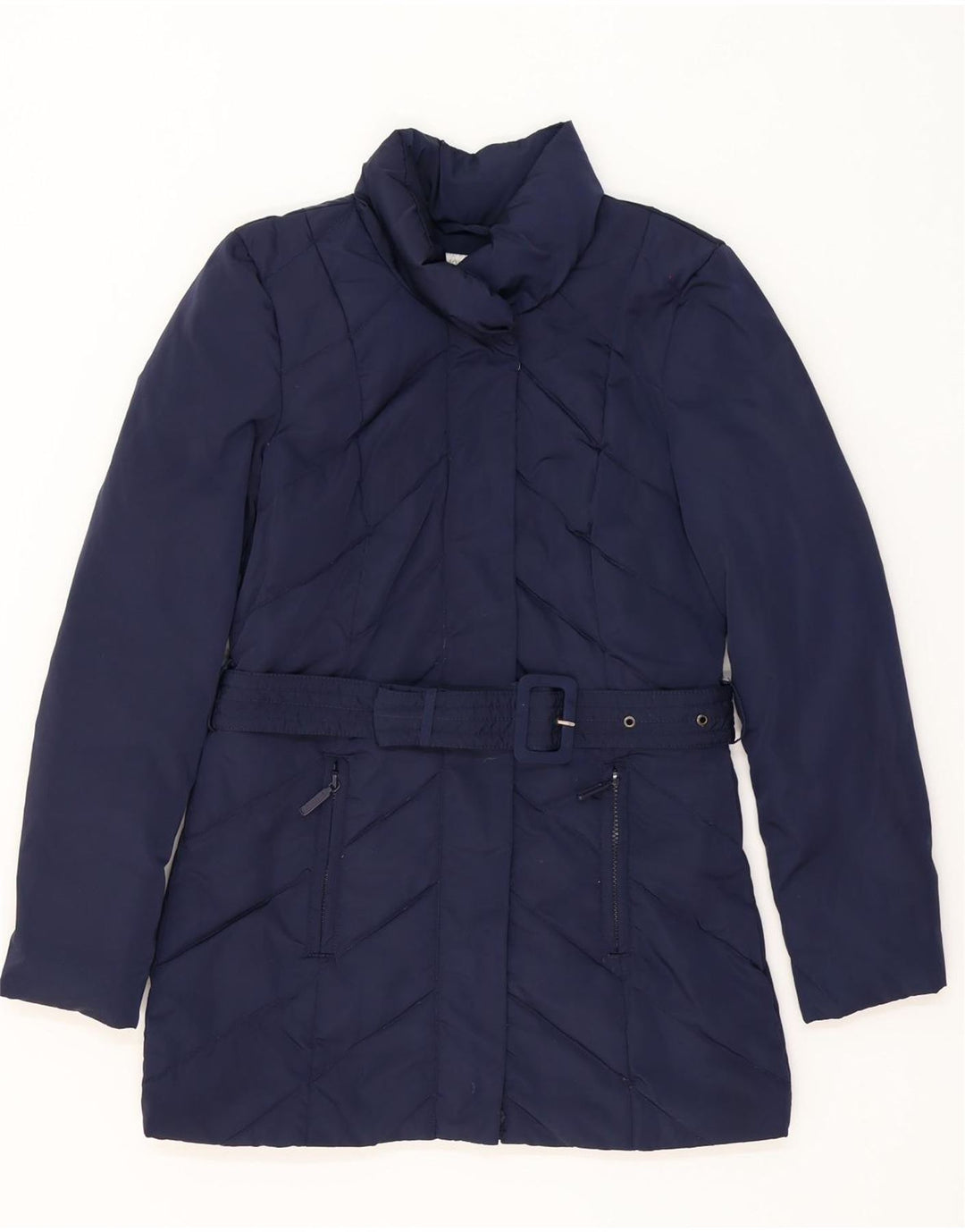 Casaco acolchoado feminino MONSOON UK 10 pequeno poliéster azul marinho