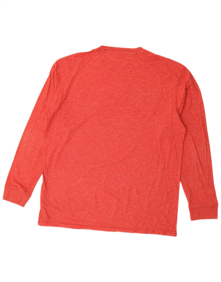 Tommy Hilfiger Mens Regular Fit Gráfico Top Manga Longa 2XL Vermelho Salpicado