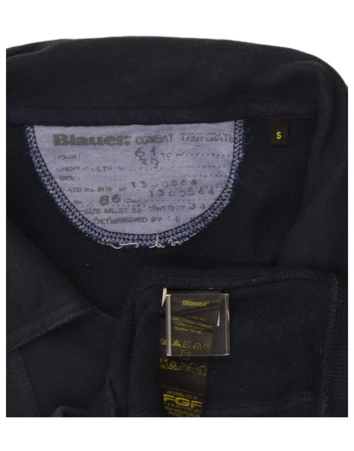 Blauer Womens Tracksuit Top Jacket Reino Unido 10 pequeno algodão azul marinho
