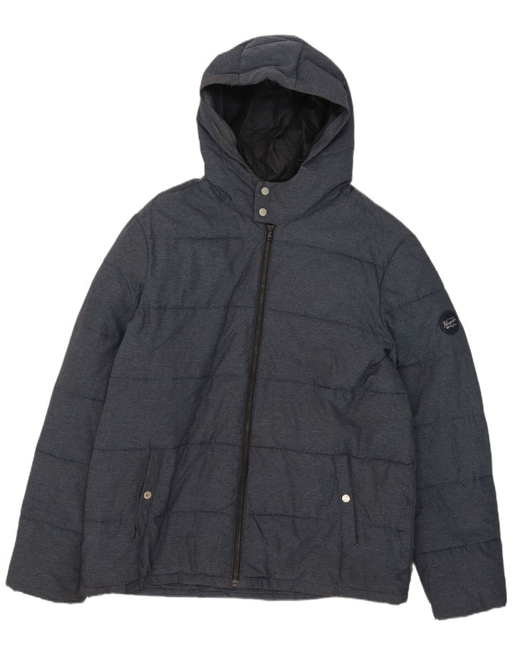 Jaqueta masculina acolchoada com capuz Penguin UK 44 2XL azul marinho poliamida