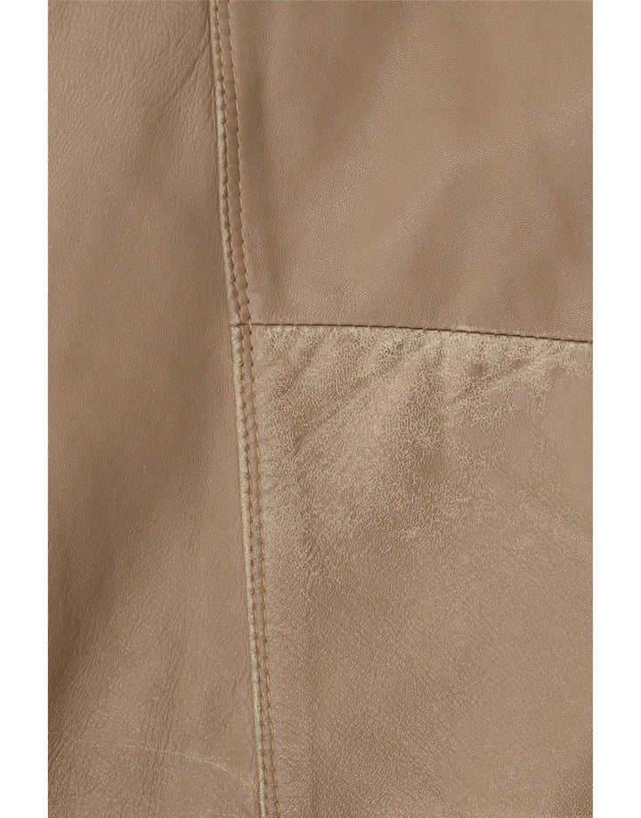 Jaqueta de couro masculina vintage UK 42 XL bege