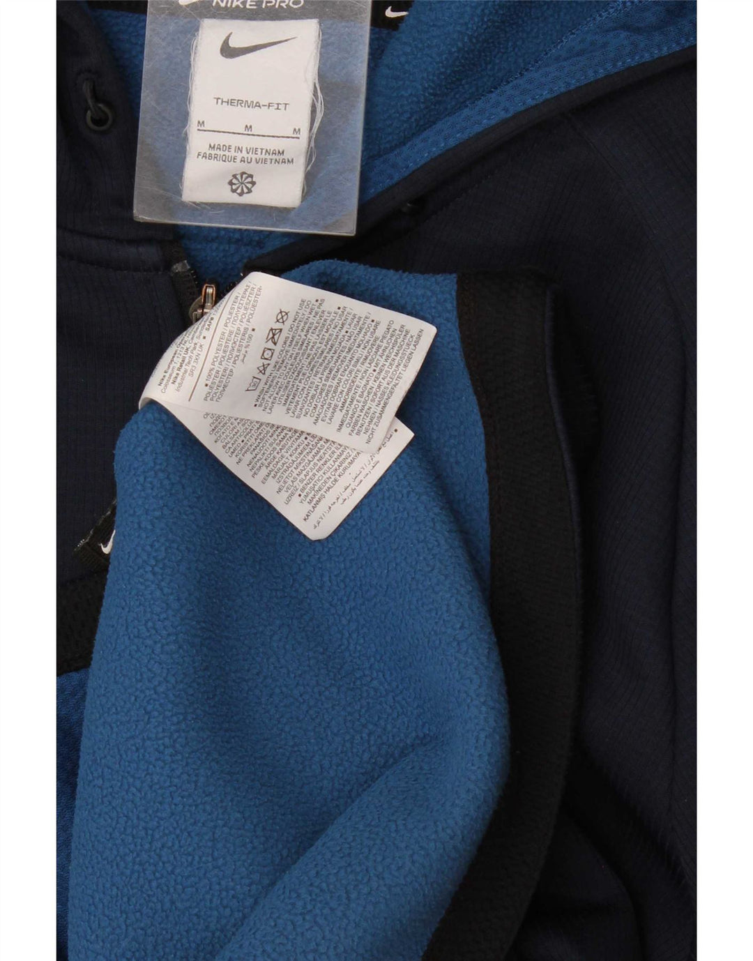 Suéter masculino Nike Therma-Fit Zip com capuz médio azul marinho poliéster