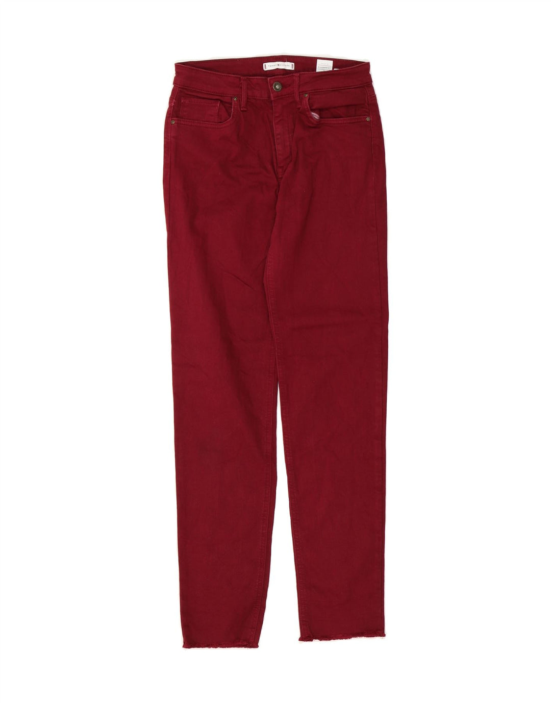 TOMMY HILFIGER Womens Riverpoint Slim Jeans W28 L27  Burgundy Cotton Vintage Tommy Hilfiger and Second-Hand Tommy Hilfiger from Messina Hembry 