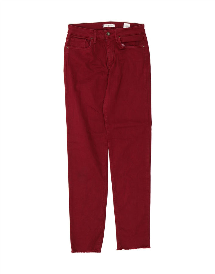 TOMMY HILFIGER Womens Riverpoint Slim Jeans W28 L27  Burgundy Cotton Vintage Tommy Hilfiger and Second-Hand Tommy Hilfiger from Messina Hembry 