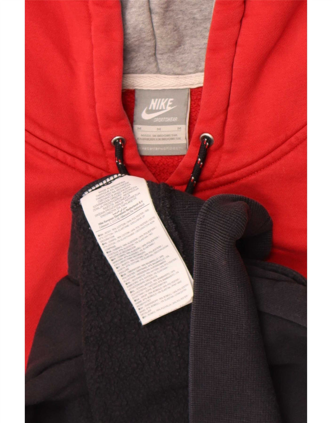 Moletom com capuz masculino Nike Regular Fit médio vermelho colorblock algodão