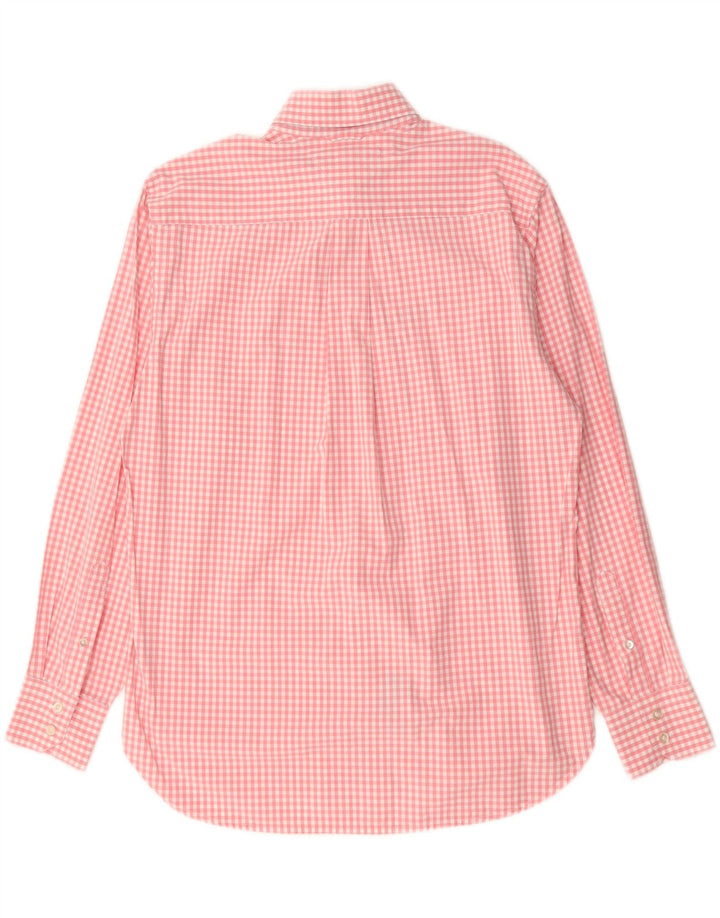 Camisa masculina TOMMY HILFIGER de algodão guingão rosa médio