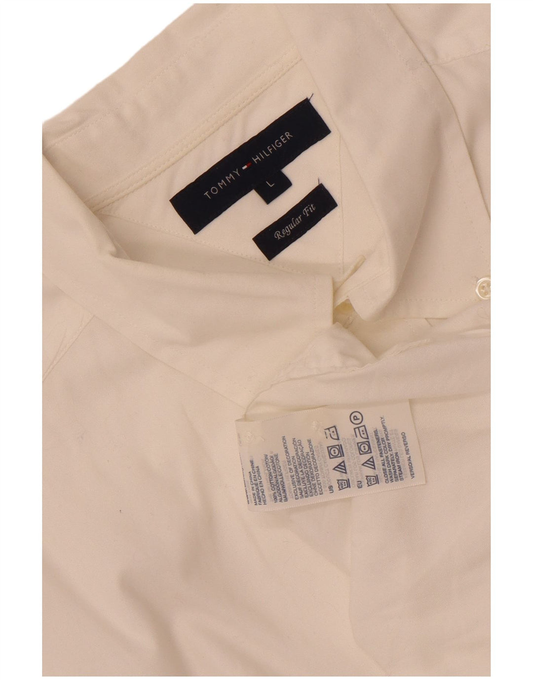 Camisa masculina Tommy Hilfiger Regular Fit grande algodão branco