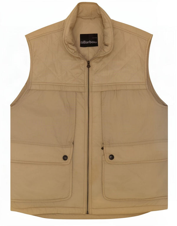 Colete acolchoado masculino Barbour UK 40 grande poliamida bege