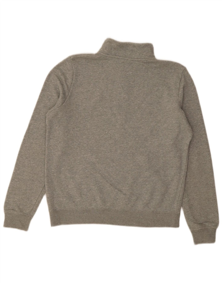 Moletom feminino Nike com zíper e gola alta, suéter UK 10 pequeno cinza manchado