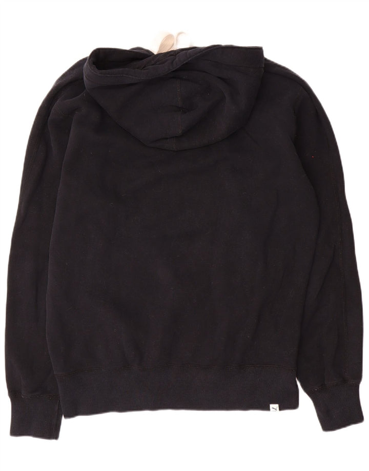 Puma masculino gráfico moletom com capuz médio algodão preto