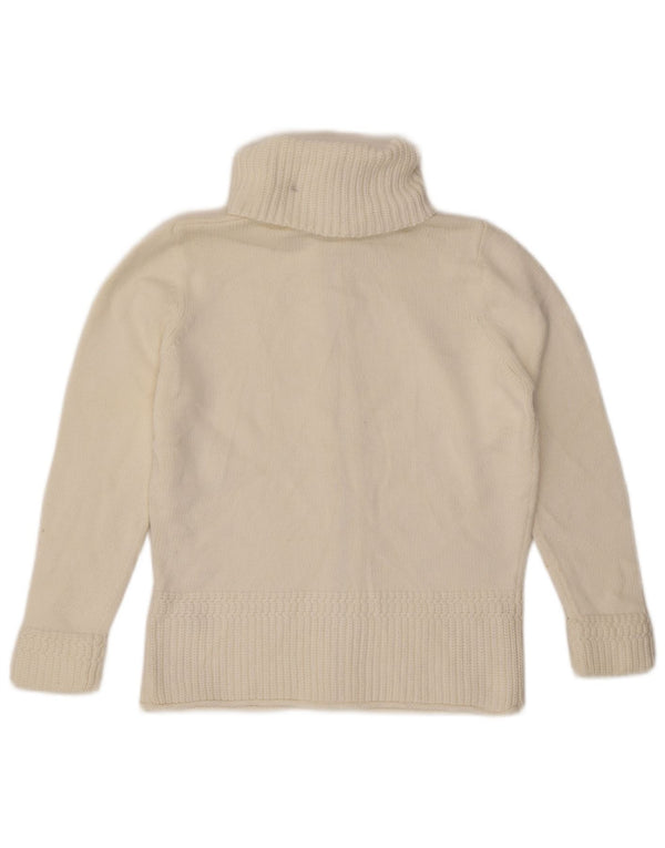Suéter cardigã feminino com zíper completo da Marks & Spencer Reino Unido 16 grande algodão branco