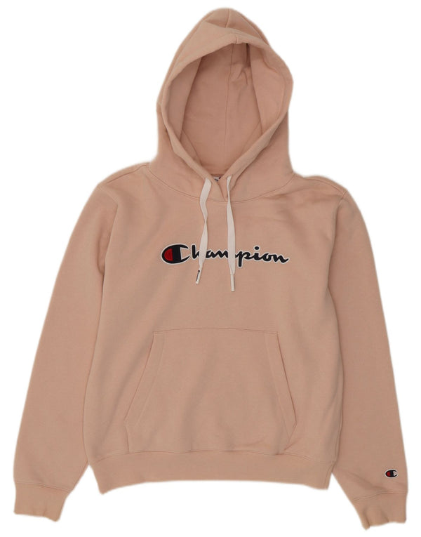 Jumper feminino com capuz gráfico Champion UK 14 algodão rosa médio