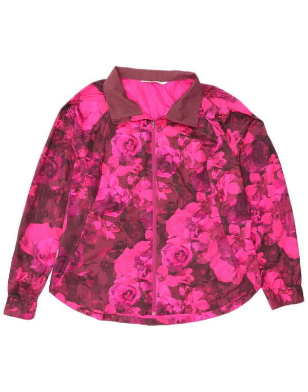 Jaqueta de treino feminina The North Face UK 18 XL rosa floral poliéster