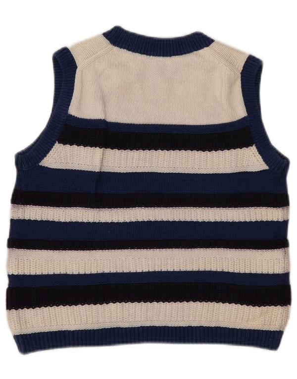 Cos Womens Crop Vest Regata Reino Unido 6 XS Azul Marinho Listrado Algodão