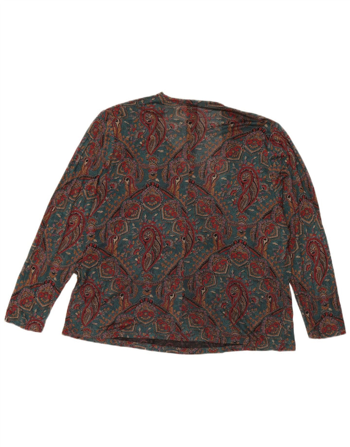 Blusa feminina vintage UK 14 Paisley médio multicolorido