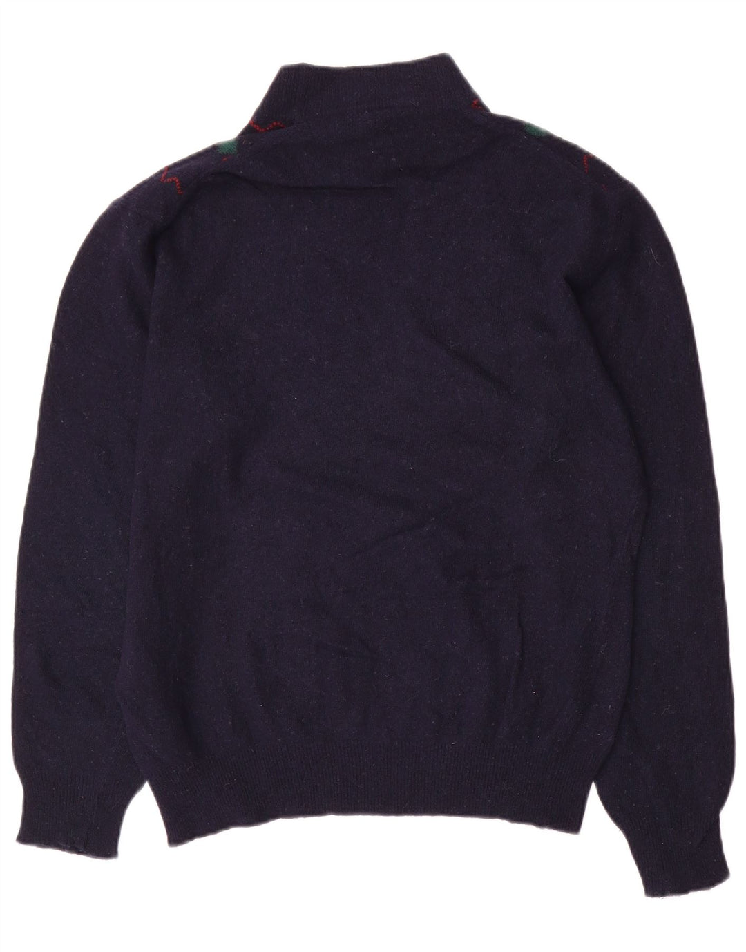 Suéter vintage masculino com gola tartaruga médio azul marinho Argyle/Diamante