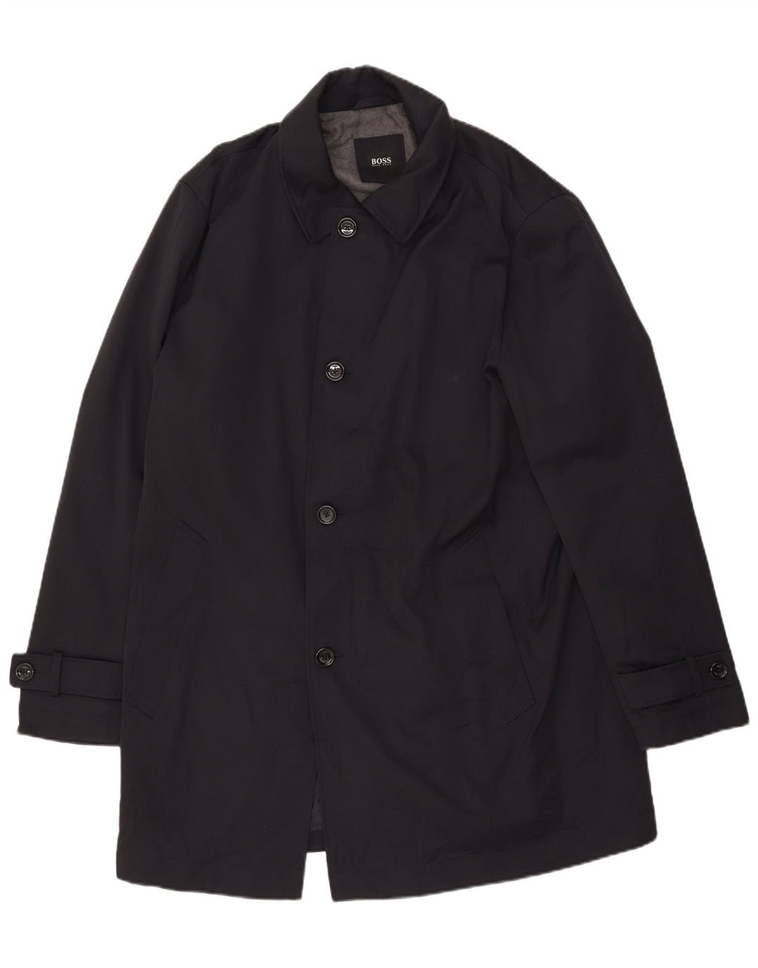 Sobretudo masculino Hugo Boss EU 56 3XL algodão preto