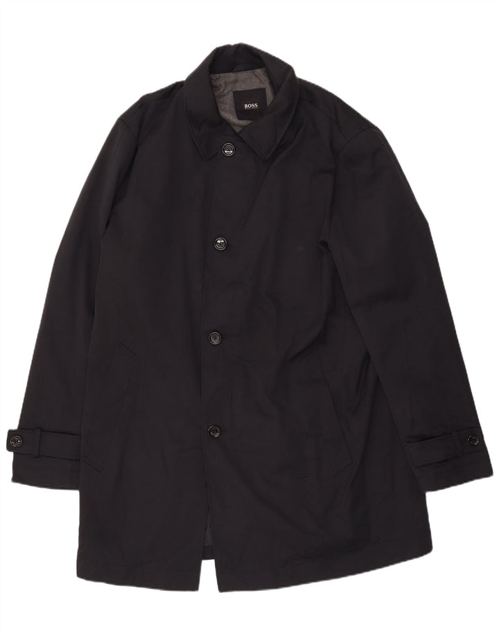 Sobretudo masculino Hugo Boss EU 56 3XL algodão preto