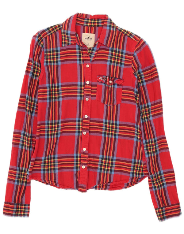 Camisa feminina Hollister Reino Unido 6 XS xadrez vermelho