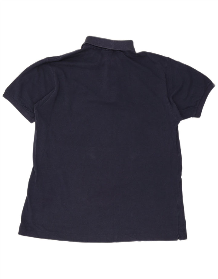 Camisa polo masculina Lacoste tamanho 5 grande algodão azul marinho