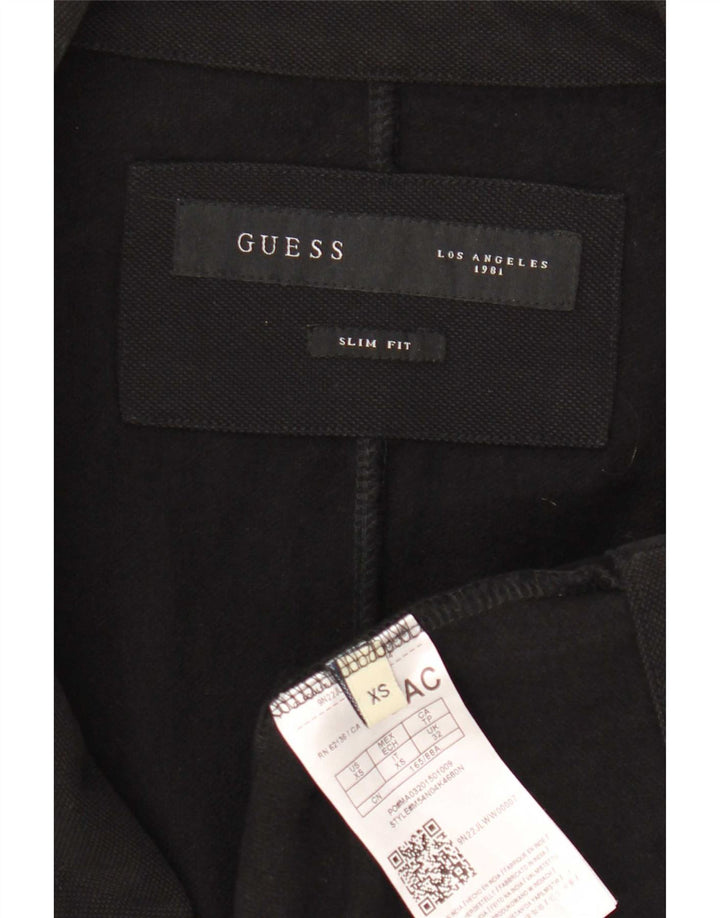 Jaqueta Blazer Masculina Guess Slim Fit com 2 Botões Reino Unido 32 2XS Algodão Preto