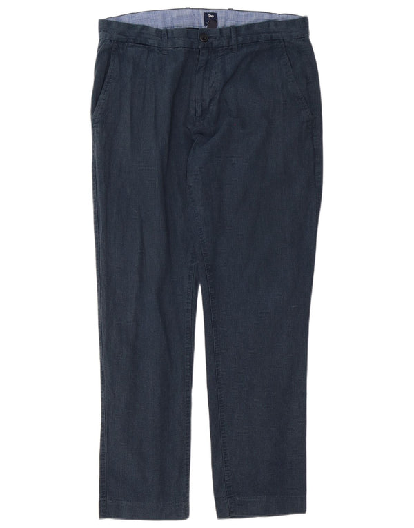 Calça Chino Masculina Slim Fit Gap W32 L30 Azul Marinho Houndstooth Algodão