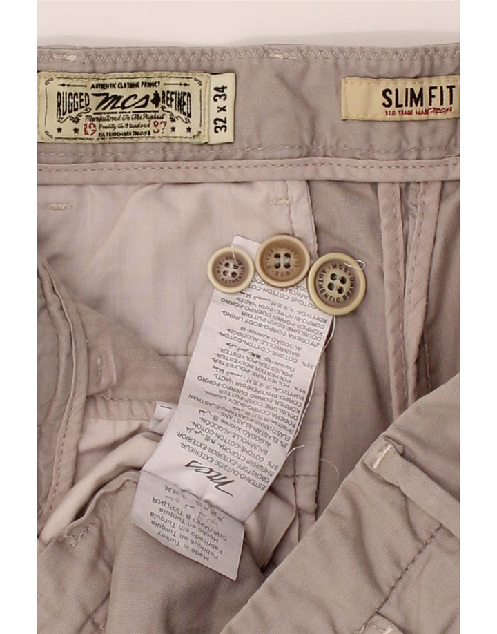MARLBORO CLASSICS Calça Chino Masculina Slim Fit W32 L29 Algodão Cinza