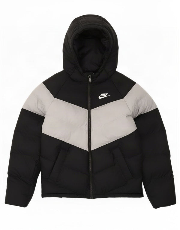 Jaqueta acolchoada com capuz Nike Boys 12-13 anos grande bloco colorido preto