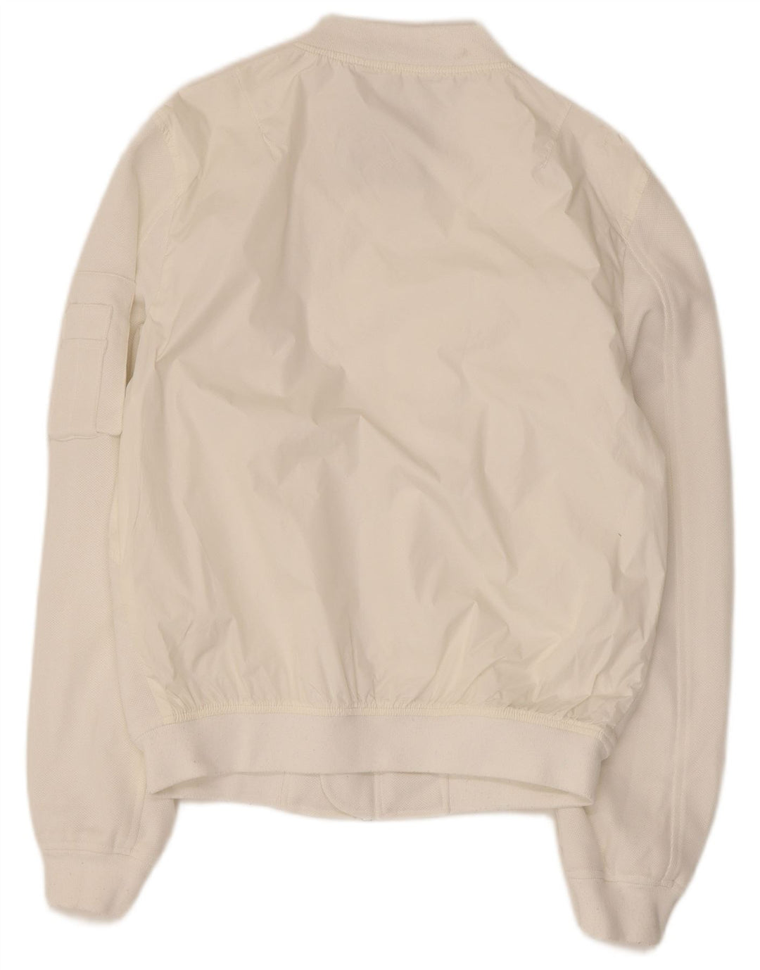 Zara Mens Bomber Jacket UK 38 Médio Branco Nylon