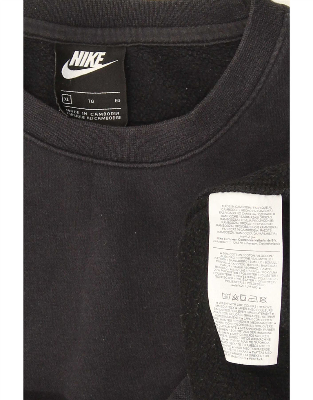 Moletom masculino Nike Jumper XL preto algodão