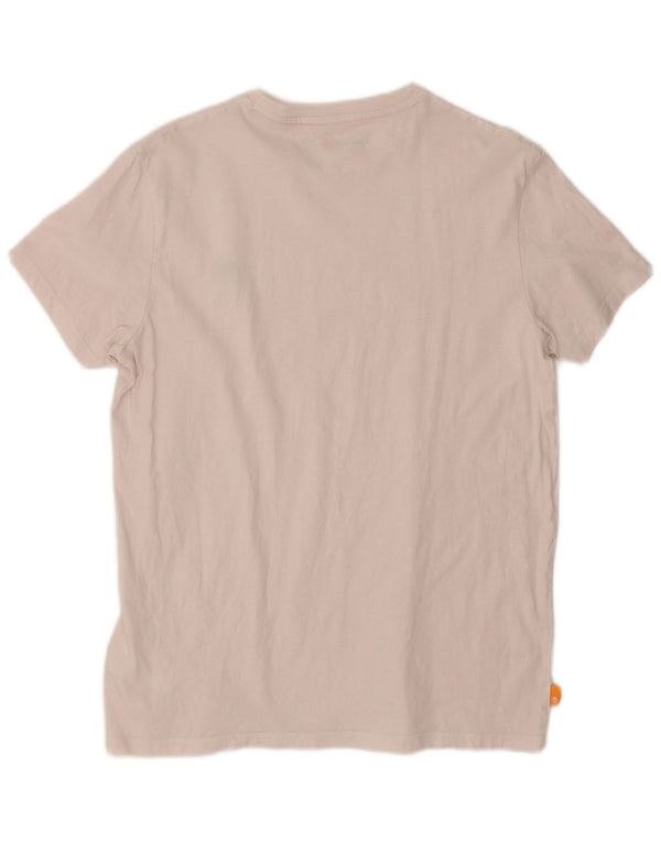 Camiseta feminina Timberland Slim Fit UK 16 grande algodão branco